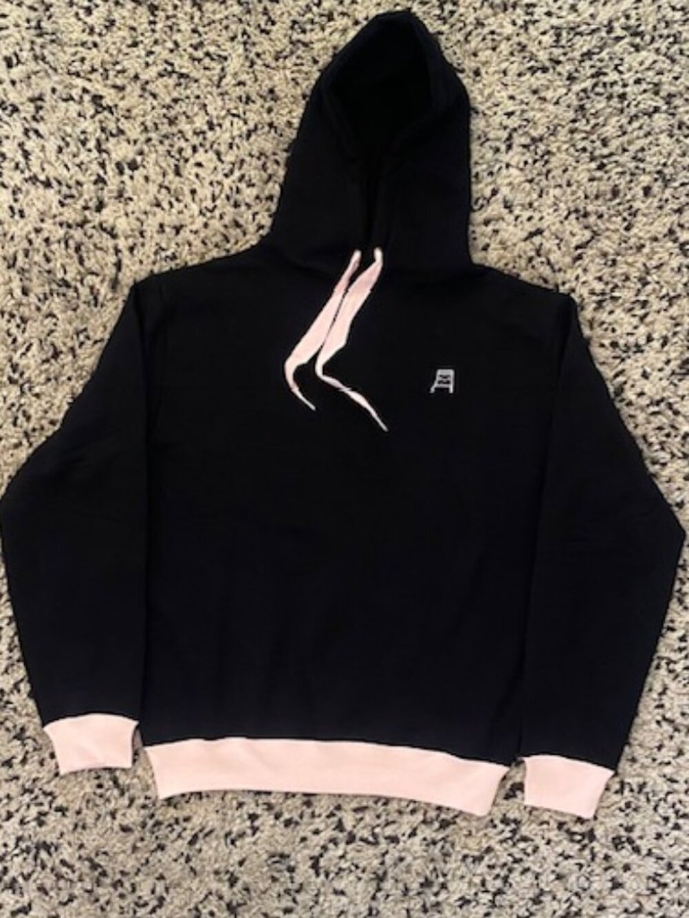 Tsuki Market Hoodie Black w/ Pink Hem & Cuffs Small Marzia & Felix Pewdiepie